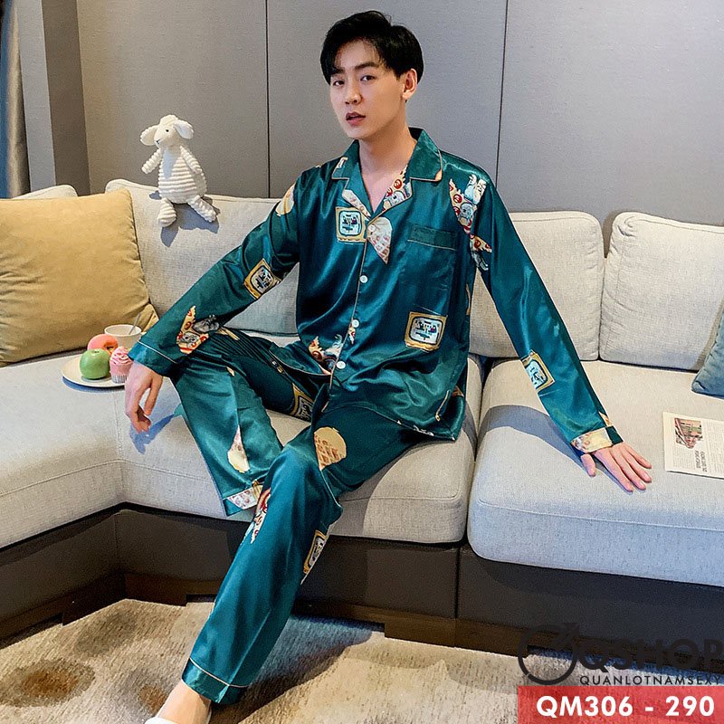 Bộ đồ pijama nam quần dài tay dài QM306