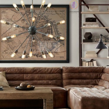 Đèn Thả Nhện 18 Bóng Đèn chùm thả phòng thả cầu gai