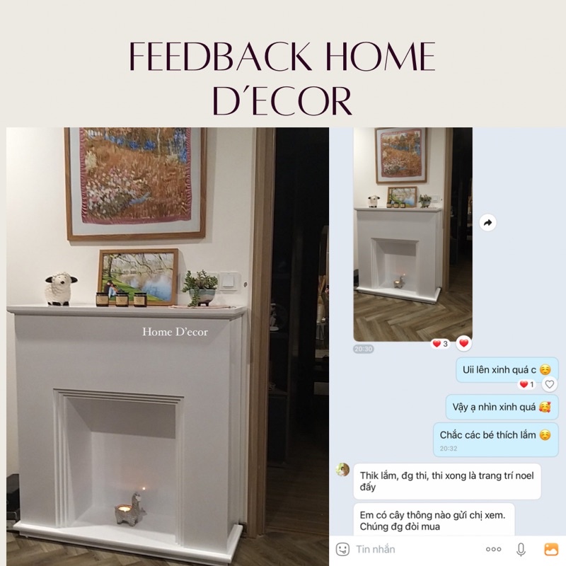 Kệ lò sưởi Decor Đèn led