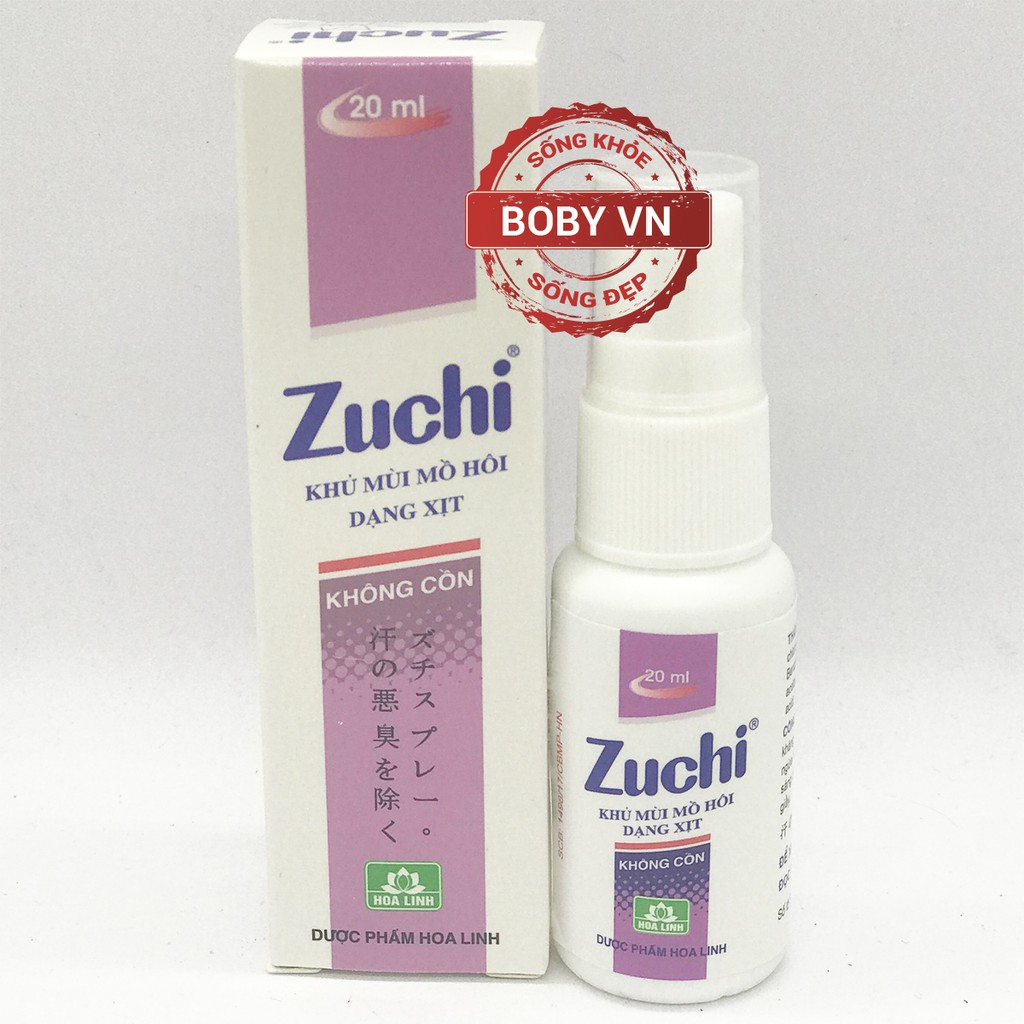 Xịt nách khử mùi hôi Zuchi 20ml (Tím + Xanh lá + Đỏ)