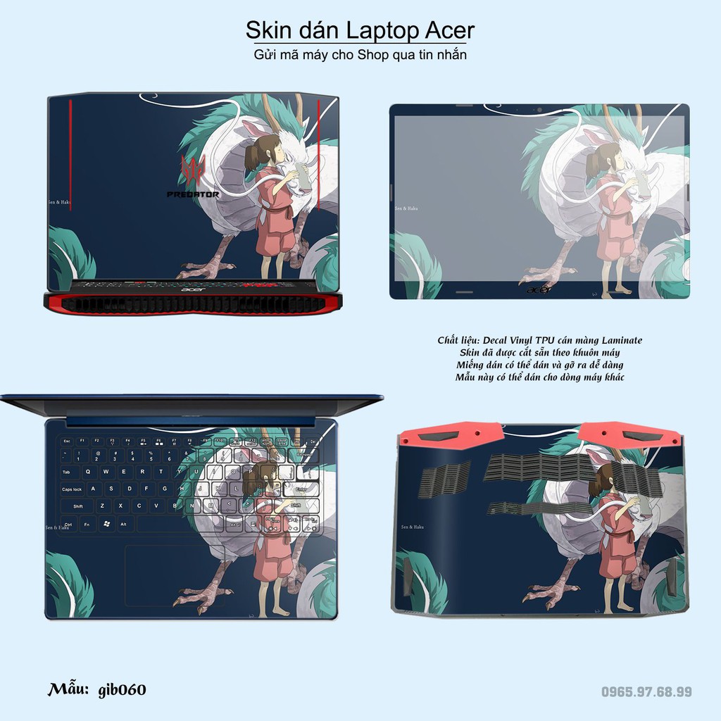 Skin dán Laptop Acer in hình Ghibli _nhiều mẫu 9 (inbox mã máy cho Shop)