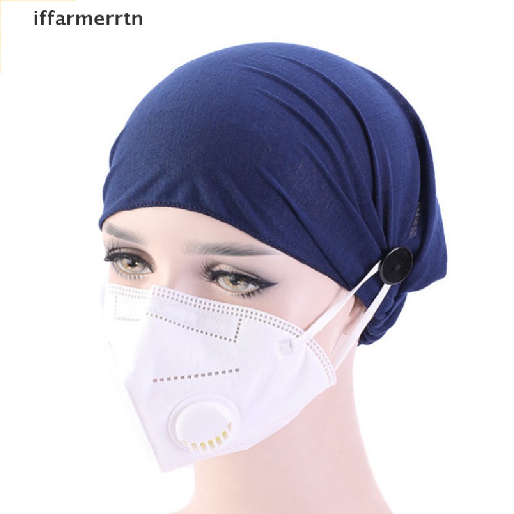 Khăn Turban Đội Đầu Có Nút Cài Bảo Vệ Tai Cho Nam Nữ