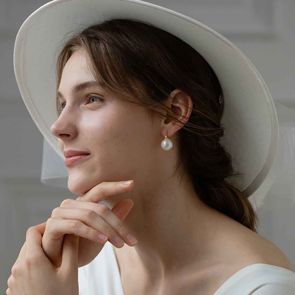 Hoa Tai Dáng Dài Đính Ngọc Trai Nhân Tạo Thời Trang