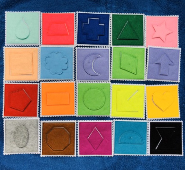 Đồ chơi vải nỉ hình học TEDU - Bộ 20 thẻ hình học