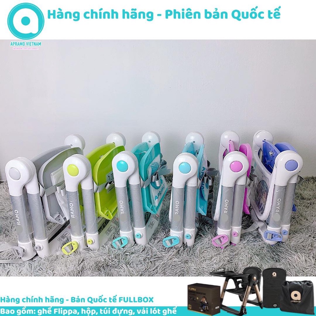 [BH CHÍNH HÃNG - BẢN QUỐC TẾ] Ghế ăn dặm gấp gọn Flippa Apramo full box- full phụ kiện