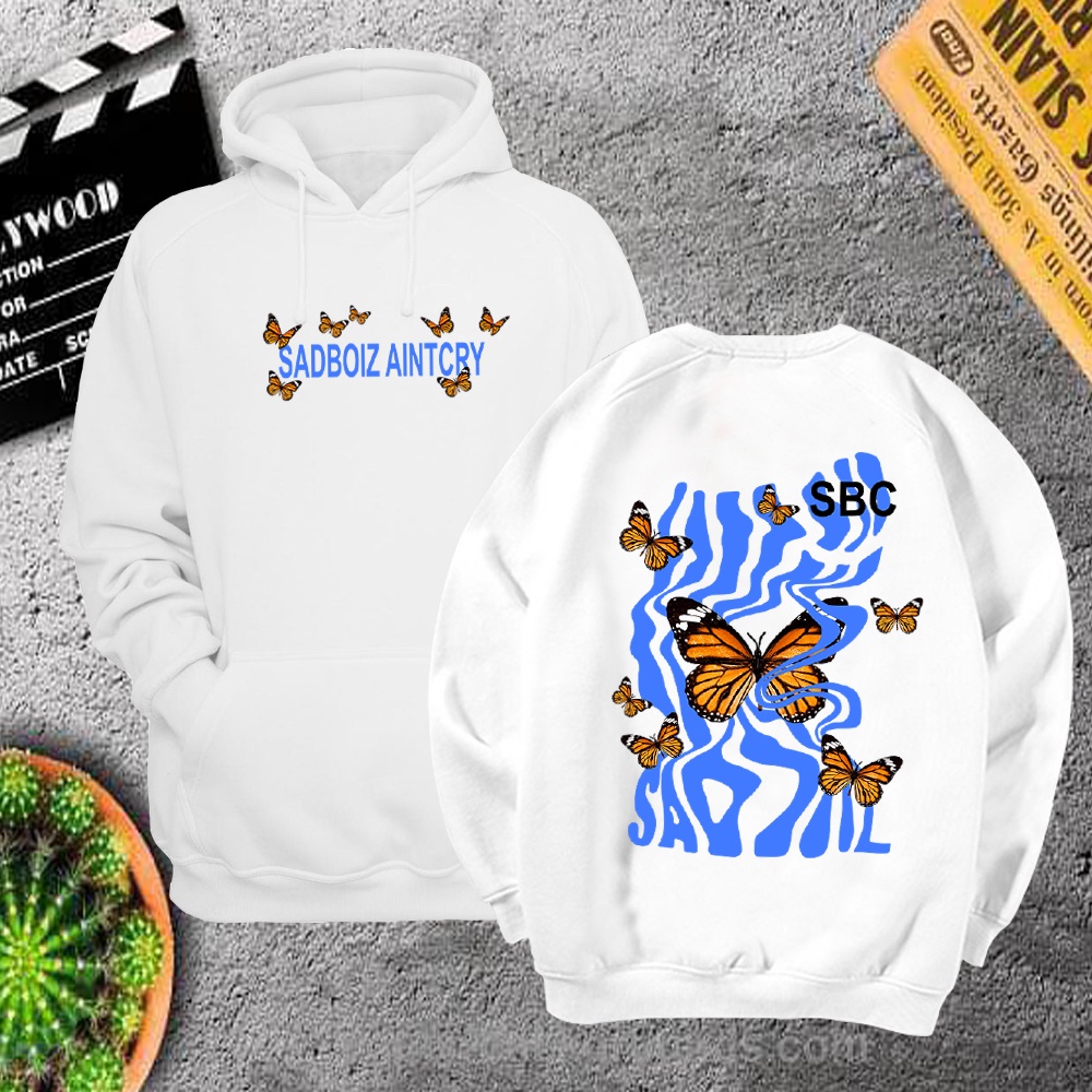 Áo hoodie sweater nỉ  Sadboiz aintcry unisex form rộng bướm freeship toàn quốc M127 | BigBuy360 - bigbuy360.vn
