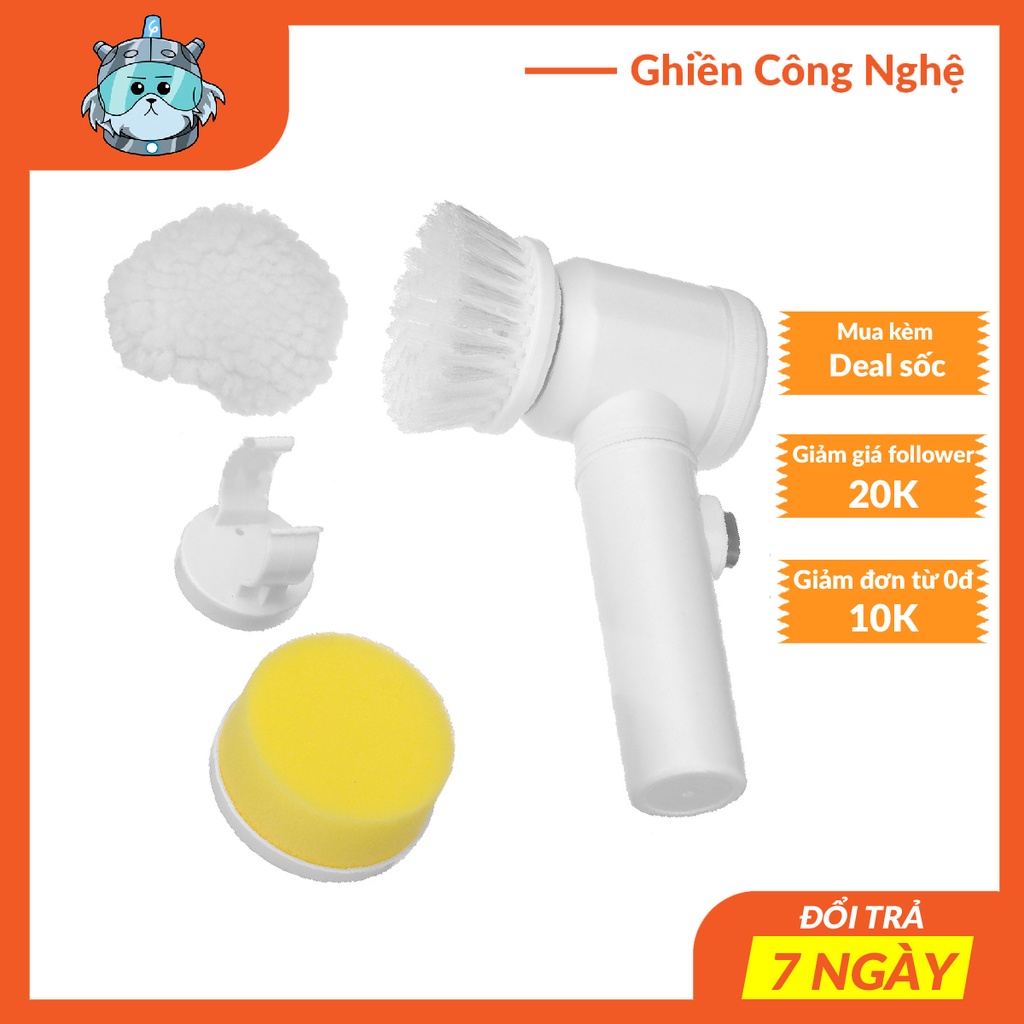 Máy cọ rửa đa năng magic brush - 5 đầu làm sạch, máy rửa bát cầm tay