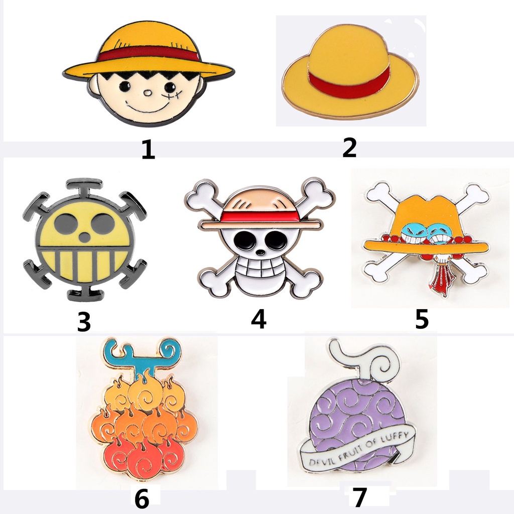 Huy hiệu cài áo thiết kế anime One Piece đáng yêu