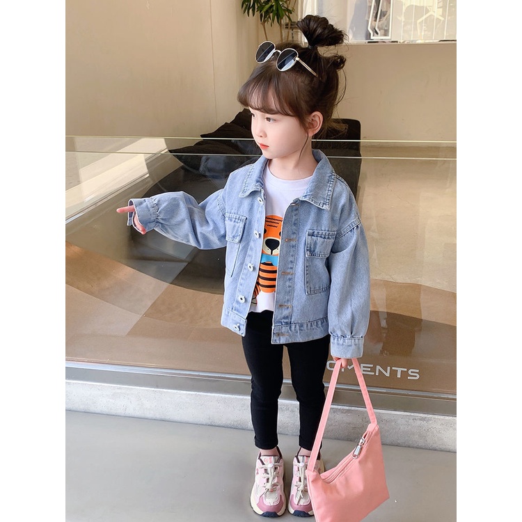 Mới Áo Khoác Denim Thời Trang 2022 Dành Cho Bé Gái