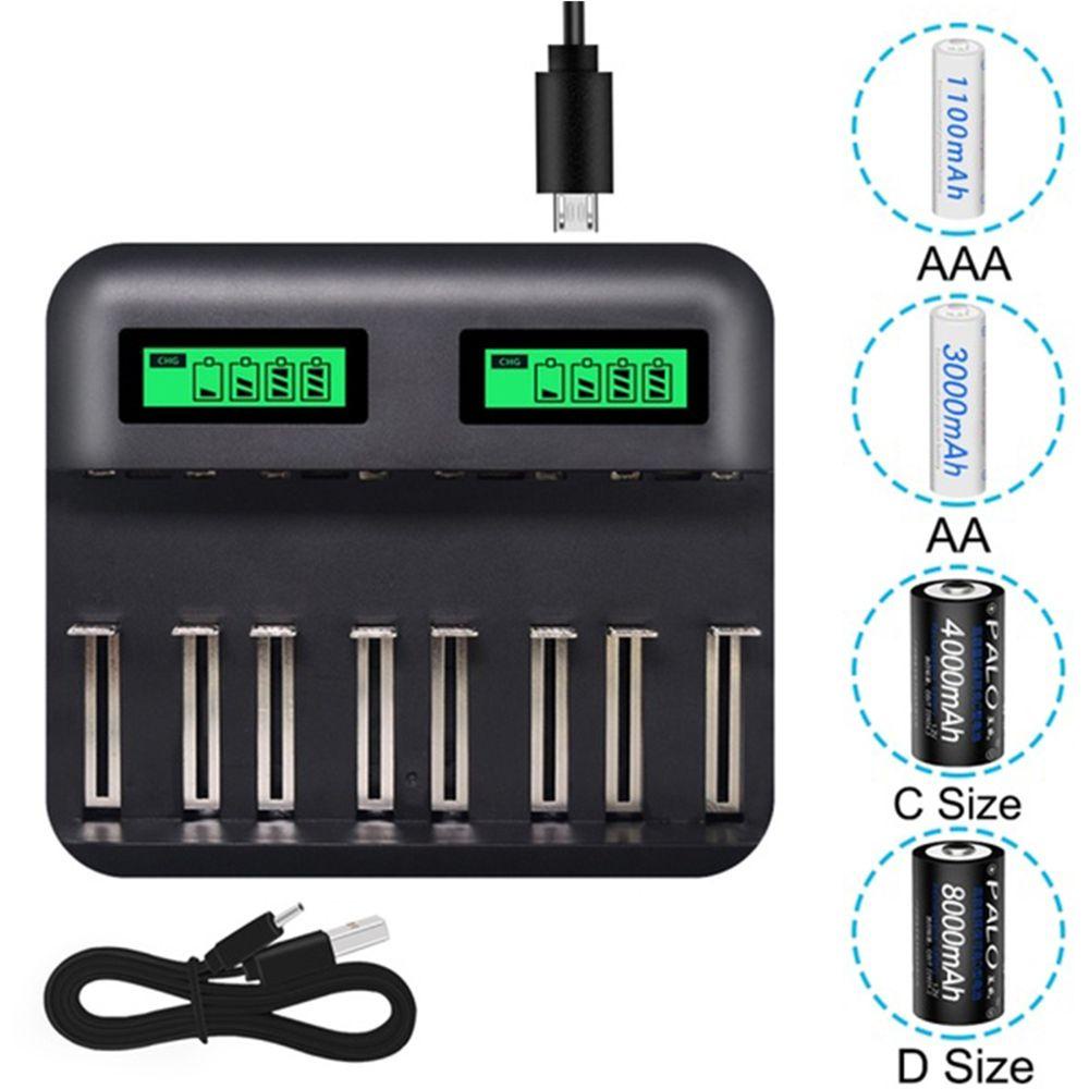 Bộ Sạc Pin Thông Minh 8 Ngăn Cho Pin AA AAA C D