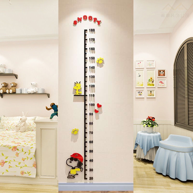 Thước đo chiều cao dán tường ngộ nghĩnh 3D chất liệu Acrylic cho bé