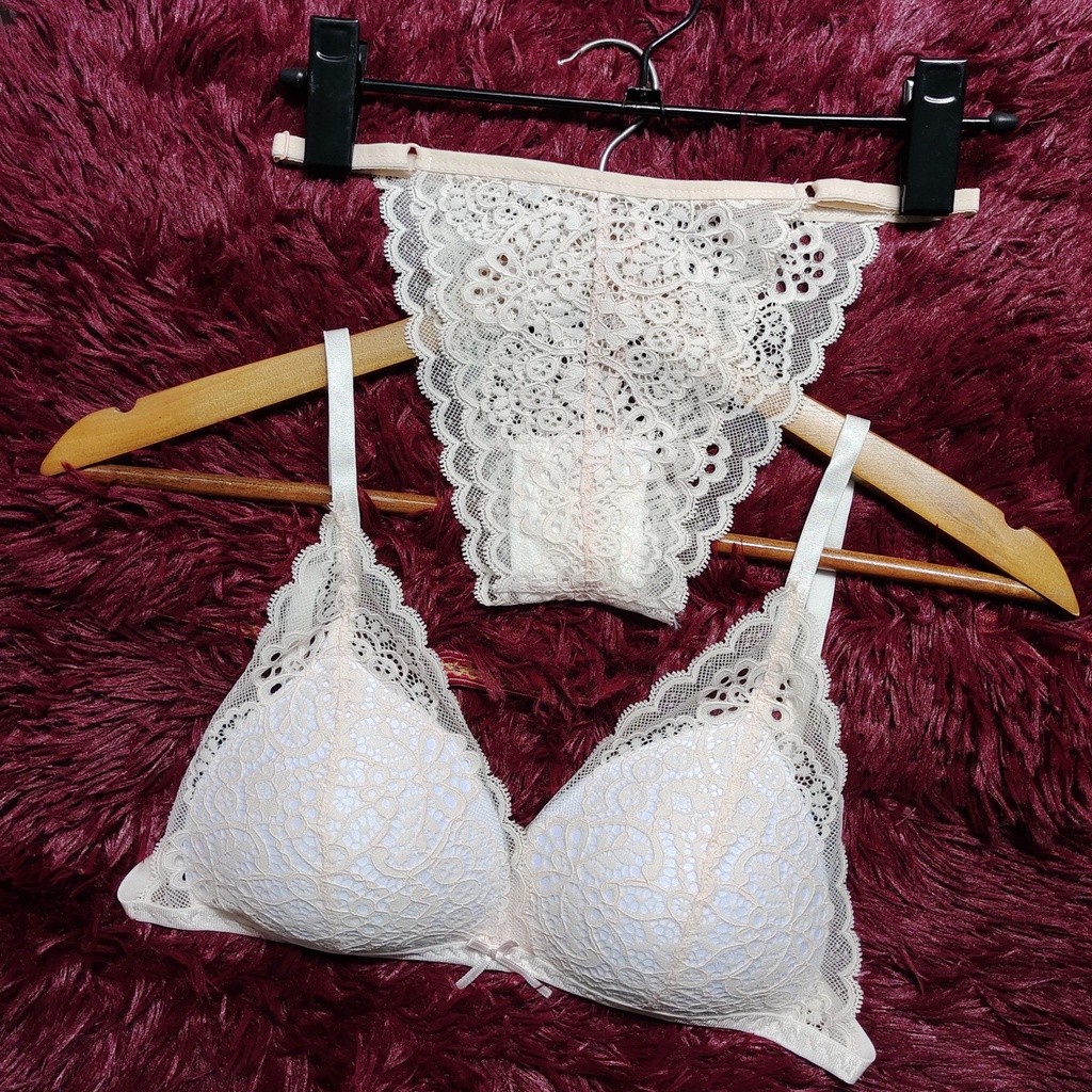 Set Bra - Bralette ren sexy không gọng, mút mỏng - Màu be sáng - NY15 - Bộ đồ lót nữ