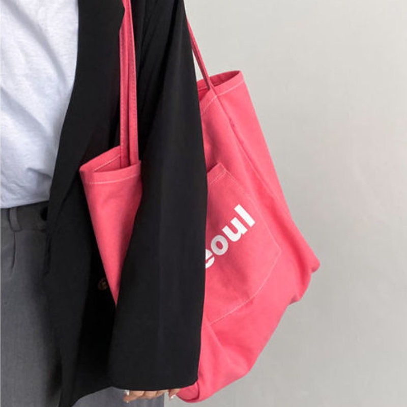 Túi xách canvas size lớn thiết kế đơn giản thời trang