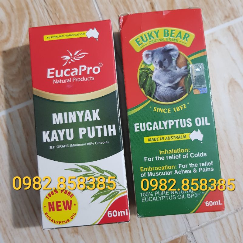 Dầu Khuynh Diệp EucaPro, Kangaroo, Euky Bear 60ml tại kho dầu bình dương
