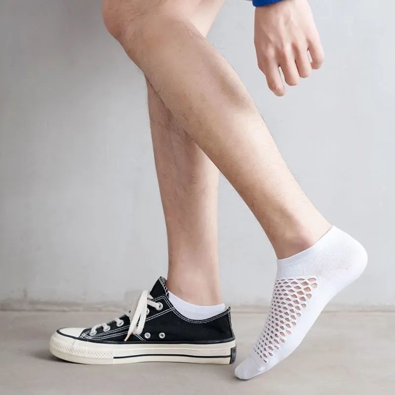 Set 3 Đôi Vớ Thuyền Thoáng Khí Thấm Hút Mồ Hôi Màu Sắc Đơn Giản Dành Cho Nam