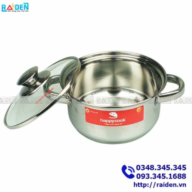 Nồi lẻ inox 3 đáy Happycook size 16cm