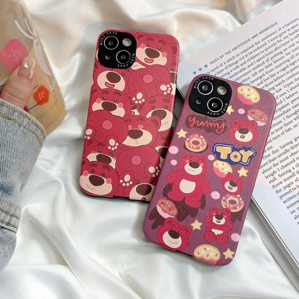 Ốp Điện Thoại Chống Sốc In Hình Gấu Hồng Dễ Thương Cho Iphone