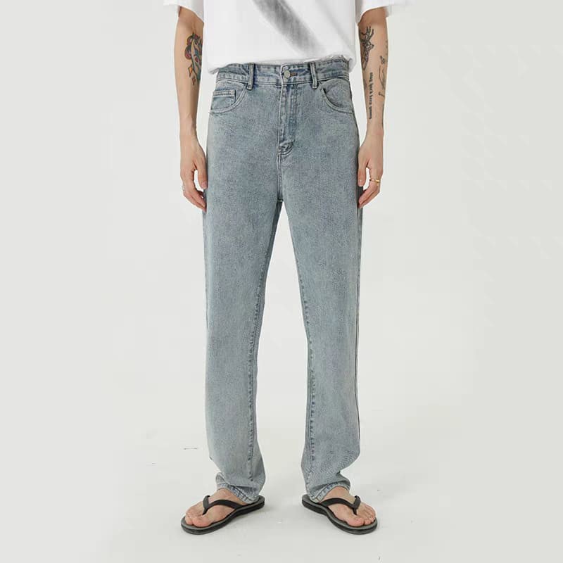 Quần JEAN dáng suông ống rộng, quần bò trơn form rộng nam dễ phối đồ -Chất jean đẹp (XX) | BigBuy360 - bigbuy360.vn