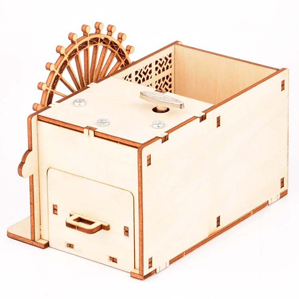 Bộ đồ chơi lắp ráp mô hình hộp nhạc kiêm ống đựng bút 3D bằng gỗ dùng làm quà tặng cho bé