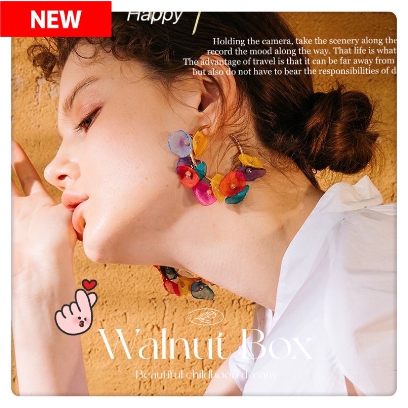 Khuyên Tai Nữ Hình Tròn Họa Tiết Hoa Thời Trang