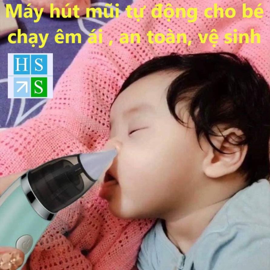 Máy hút mũi trẻ em điện tử LITTLE BEES (LB-1801) hút mũi trẻ sơ sinh tự động với đầu silicon siêu mềm, êm ái, an toàn