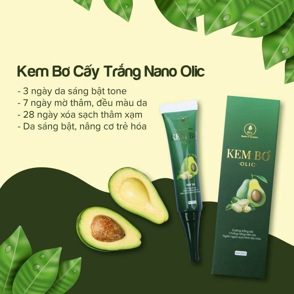 Kem Bơ OLIC - Kem Cấy Trắng Nano OLIC Kem Dưỡng Trắng Cấp Ẩm Chống Nắng Chống Lão Hóa Da