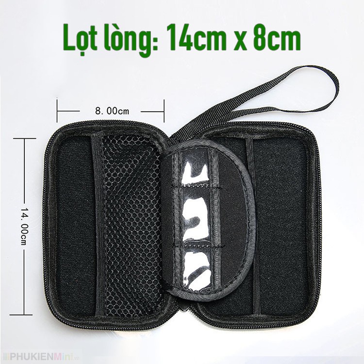 Hộp túi công nghệ EVA form cứng chống sốc cho ổ cứng di động 2.5inch đựng bộ cáp sạc tai nghe máy nghe nhạc có quai xách