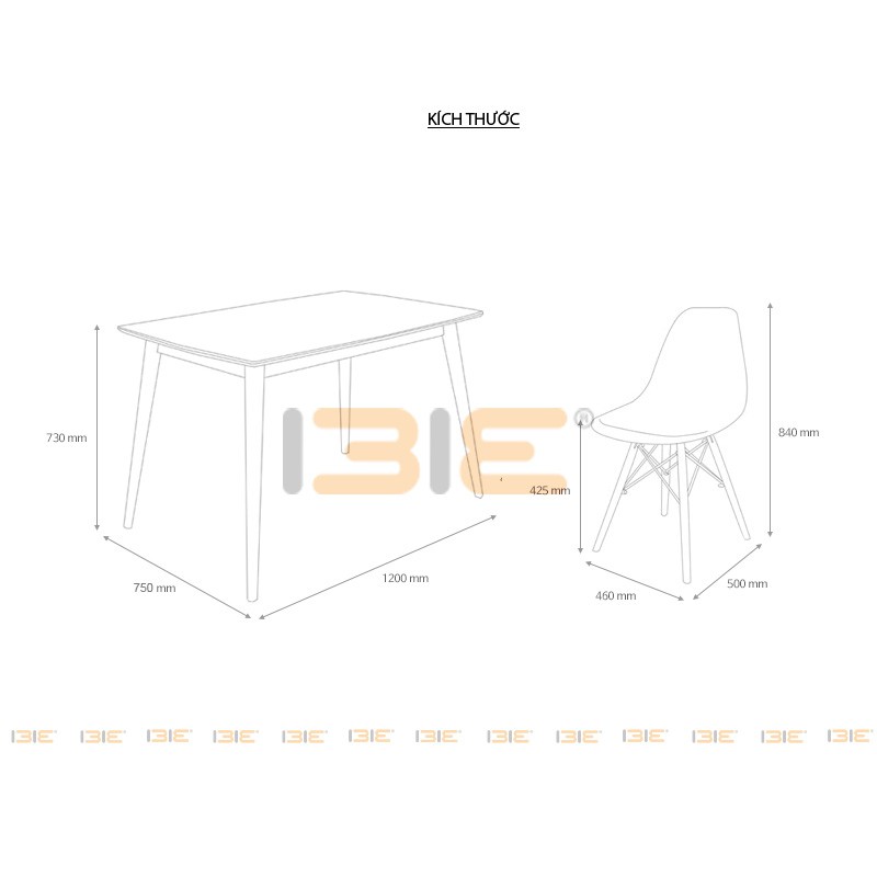 Bộ bàn ăn 4 ghế Sarah mặt veneer | BigBuy360 - bigbuy360.vn