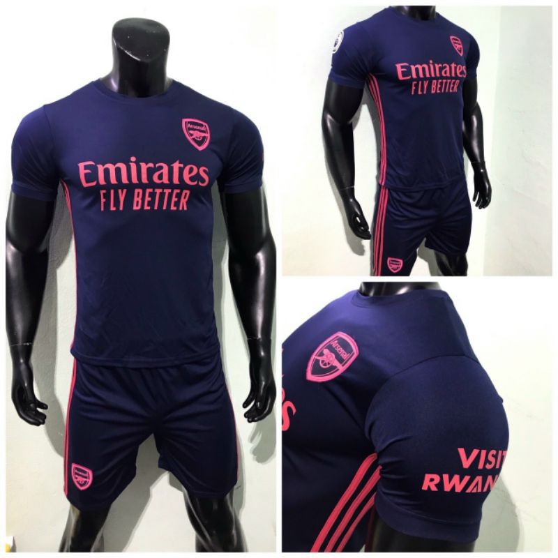 Bộ quần áo bóng đá Arsenal xanh đen hồng