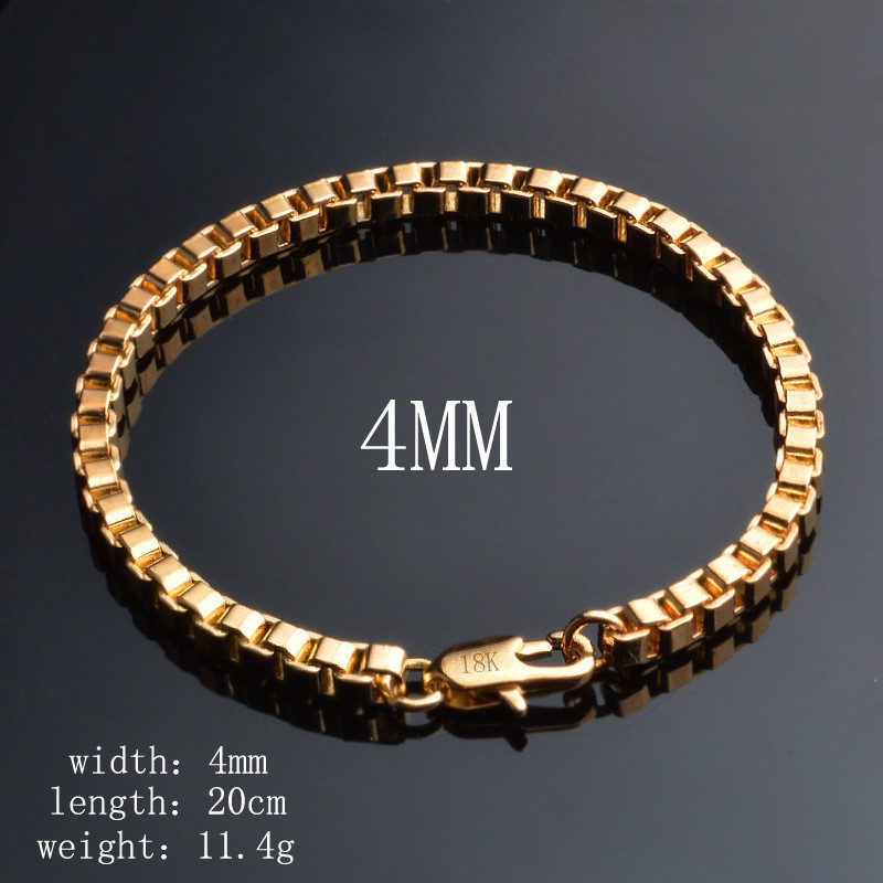 Dây chuyền vàng 18k, 20" 4mm/ lắc tay 20cm 4mm, vàng 18k dành cho nam MaleK-Gold