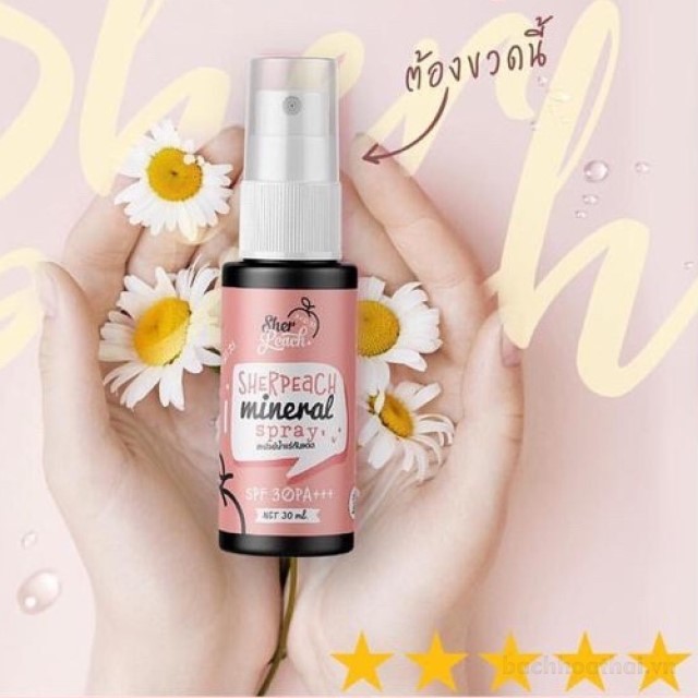 HOT Xịt khoáng hương đào Sher Peach Mineral Spray SPF 30 PA +++