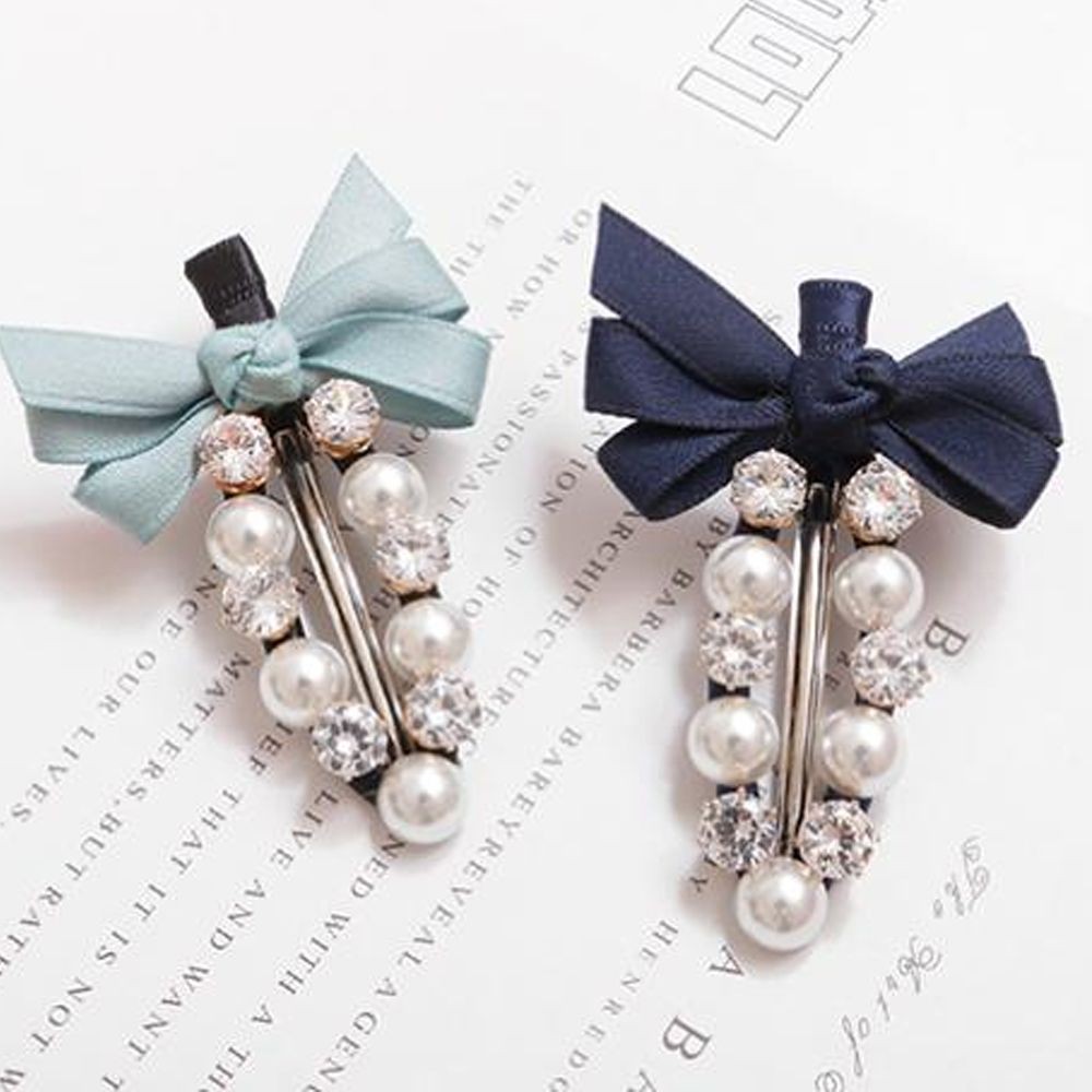 Kẹp tóc ngắn đính đá và ngọc trai