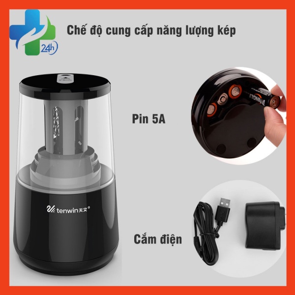 Máy Gọt Bút Chì, Máy Chuốt Bút Chì Tự Động Dùng Pin và Sạc Điện