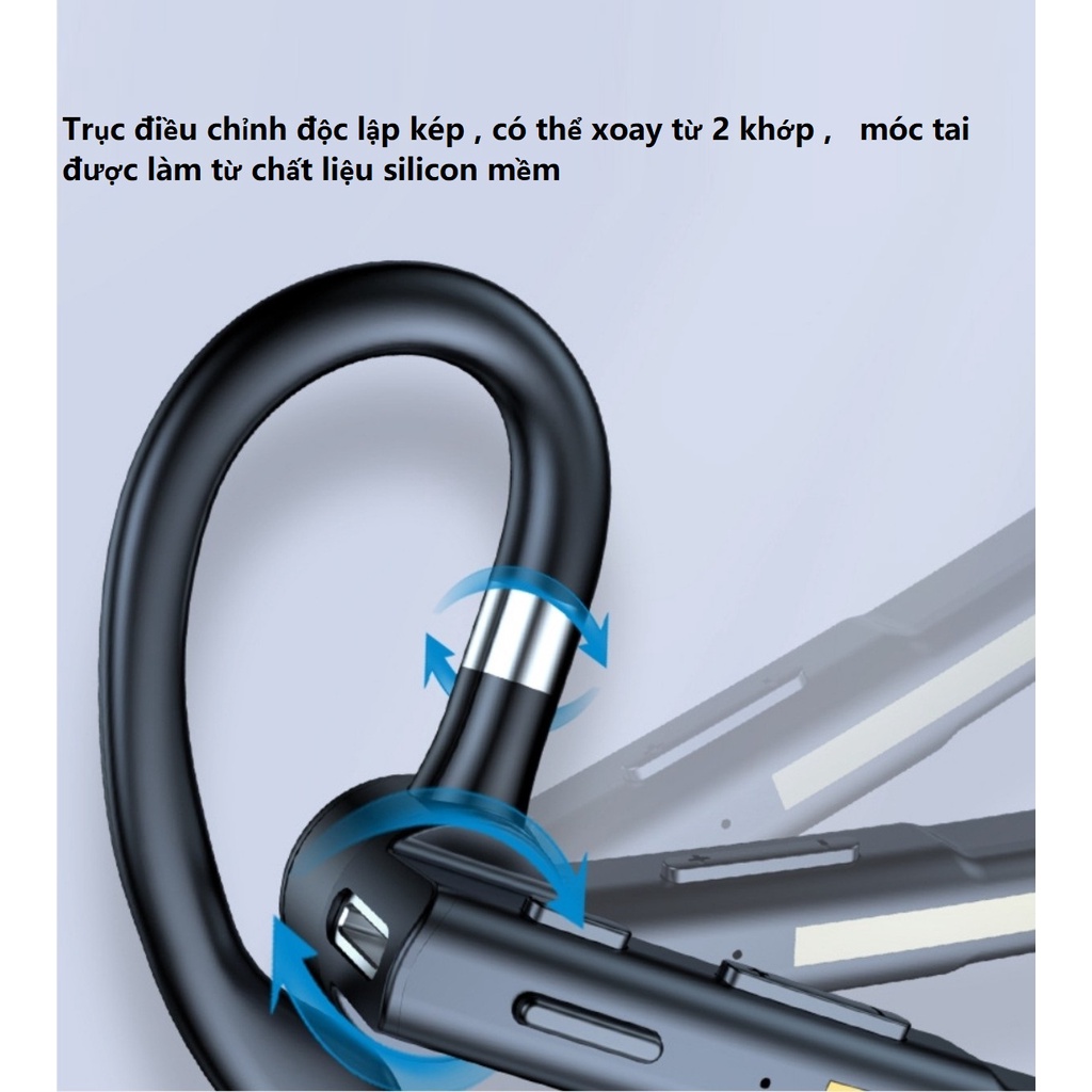 Tai Nghe Bluetooth  5.1 YYK-520  ,Dung Lượng  Pin 60mAh Có Thể  Đàm Thoại - Nghe Nhạc Từ 8 - 10 Giờ Tùy Theo Âm Lượng .