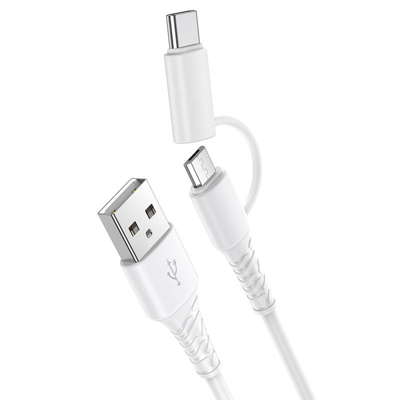 Cáp 2 đầu 2 in 1 HOCO X54 Micro/Type C và Micro/Dành cho IPIP7 8 Plus X Xs 11 12 Pro Max Samsung