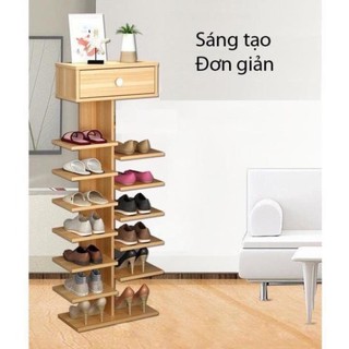Kệ giày gỗ 7 tầng 14 ngăn, kệ giày cây