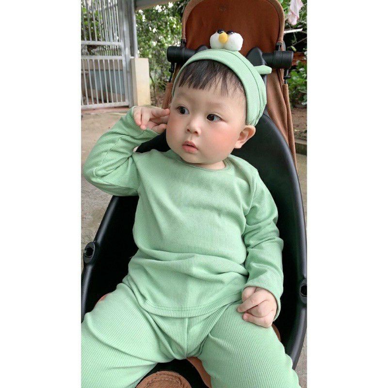 Bộ Len Tăm Tai Thỏ Mũ Rời Cho Bé Từ 7-18kg - QATE08