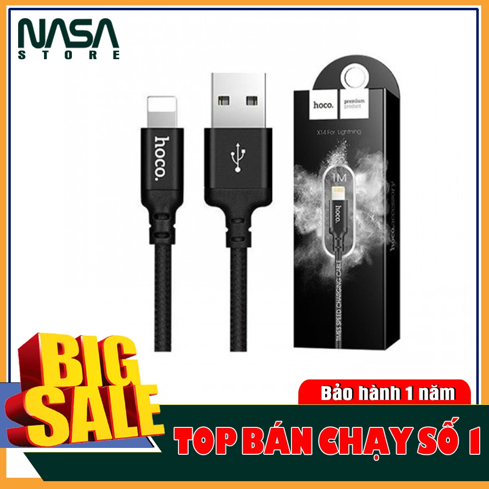 Cáp Sạc Nhanh iPhone Hoco X14 dây dù sạc nhanh chống đứt, dài 1m/ cho iPhone | Micro USB | Type C