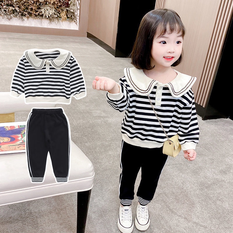 Set Đồ Thể Thao Áo Hoodie In Họa Tiết Hoạt Hình Phong Cách Hàn Quốc Thời Trang Xuân Thu Cho Bé Gái