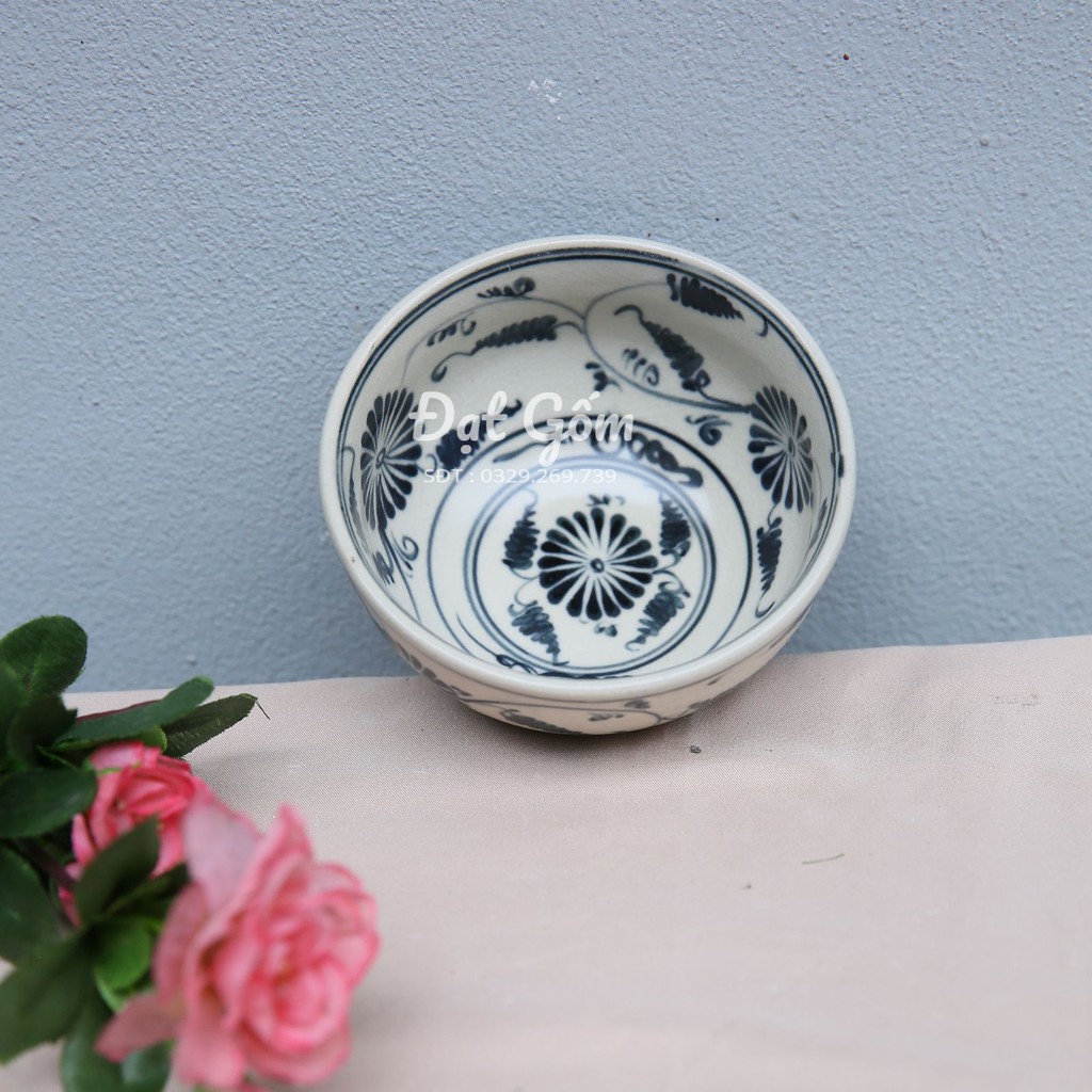 Bát hoa dây - bát cơm men dạn bát tràng - gốm sứ bát tràng