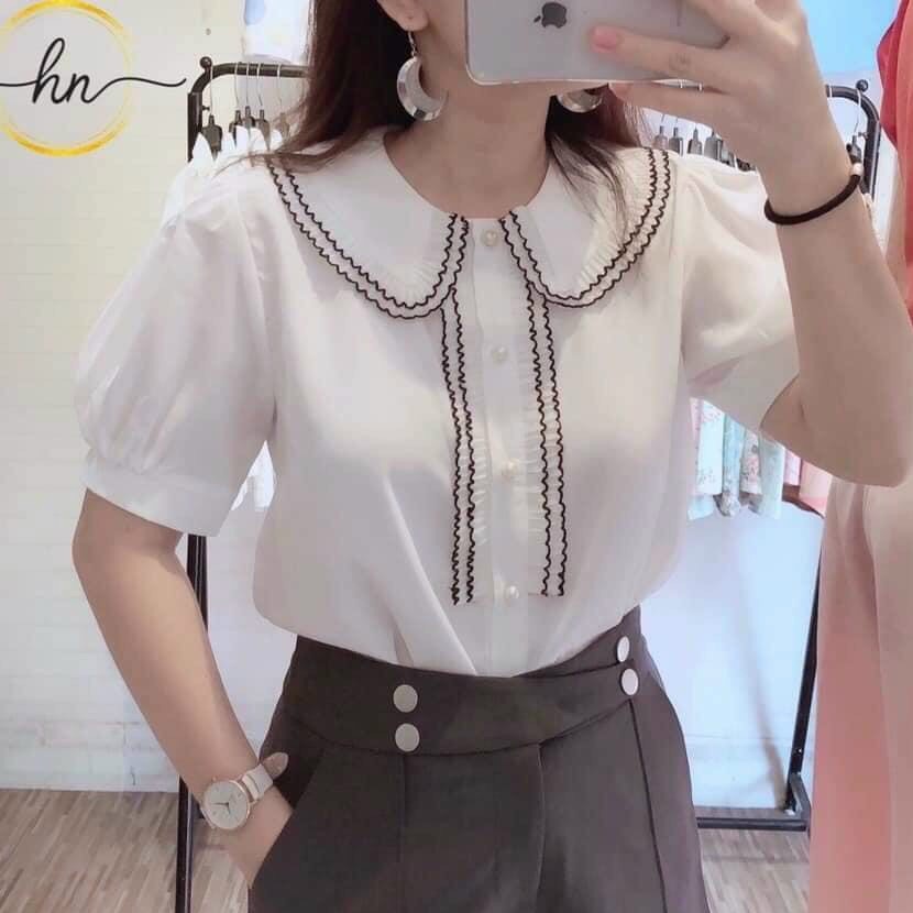 Áo sơ mi nữ King168, chất lụa kate mềm mịn Mẫu Vq29