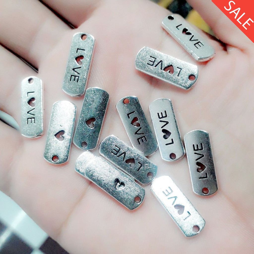 nguyên liệu Charm bạc cổ : thanh love : 23k / 50 gram / 1 gói [ nguyên liệu giá rẻ ]