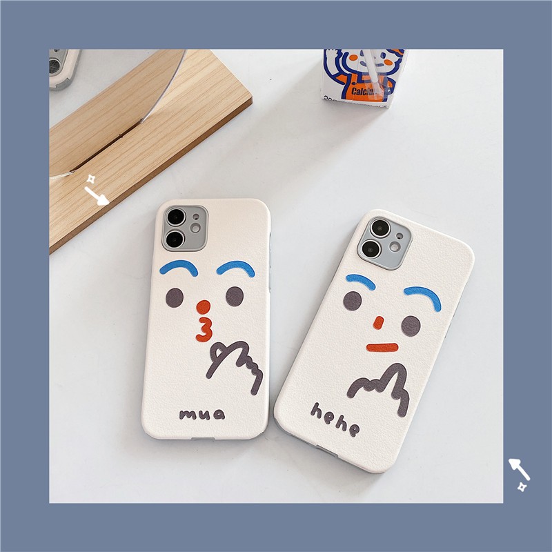 IPhone 11 Pro Max / iPhone12 / iPhone X / iPhone 7 Plus / iPhone 8 / iPhone 6 Lambskin Emoji Cases
