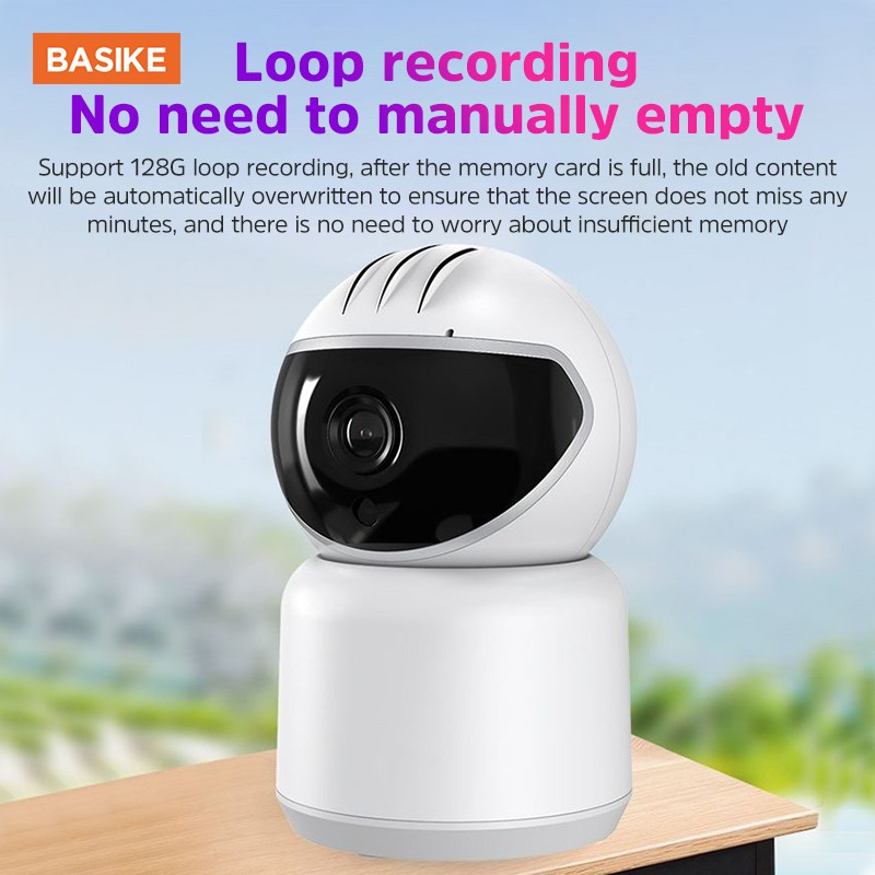 Camera An Ninh IP BASIKE BSK-CMR02 Giám Sát 360 Độ Không Góc Chết Chụp Ảnh HD 1080P