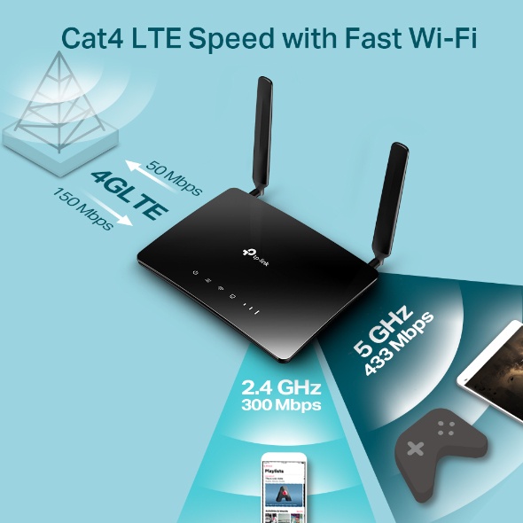 [HCM - Hỏa tốc] Bộ Phát WiFi Router 4G LTE TP-Link MR200 Băng Tần Kép AC750 | Hàng Chính Hãng | BH 24T | Mimax Store