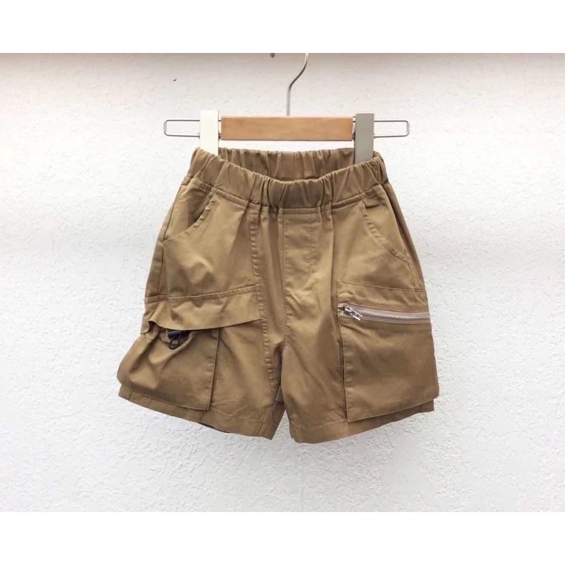 Quần short Trẻ Em Cao Cấp THE HOUSE KIDS Hoạ Tiết Túi Khoá