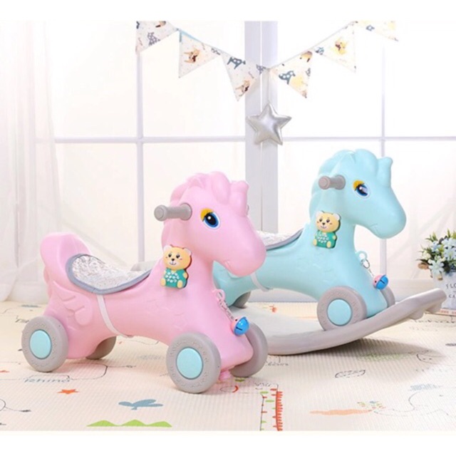 Ngựa bập bênh chòi chân 2 in 1 loại to