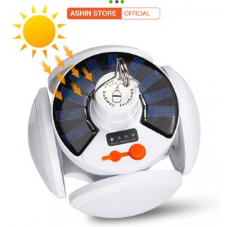 Bóng Đèn Led Tích Điện Năng Lượng Mặt Trời Hình 4 Cánh Hoa Có Thể Đóng Mở Mẫu Mới Cao Cấp