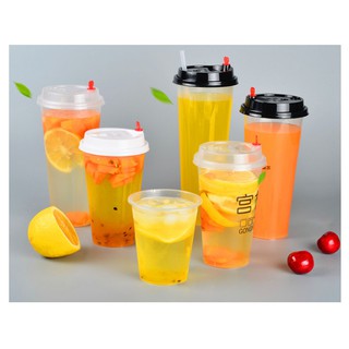 Combo 50 bộ ly trà sữa nhựa nắp tim