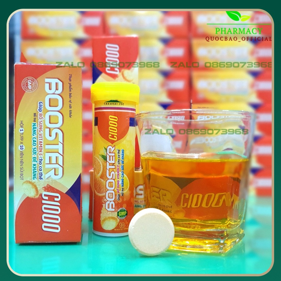 Viên sủi Vitamin C 1000mg ☀ Booster C1000 ☀ Giúp bổ sung vitamin C cho cơ thể, hỗ trợ nâng cao sức đề kháng [tuýp 10v]